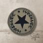 Preview: Label - "HANDMADE Stern" - Kreis ca. 4,5cm - Kunstleder ++ Farbauswahl ++